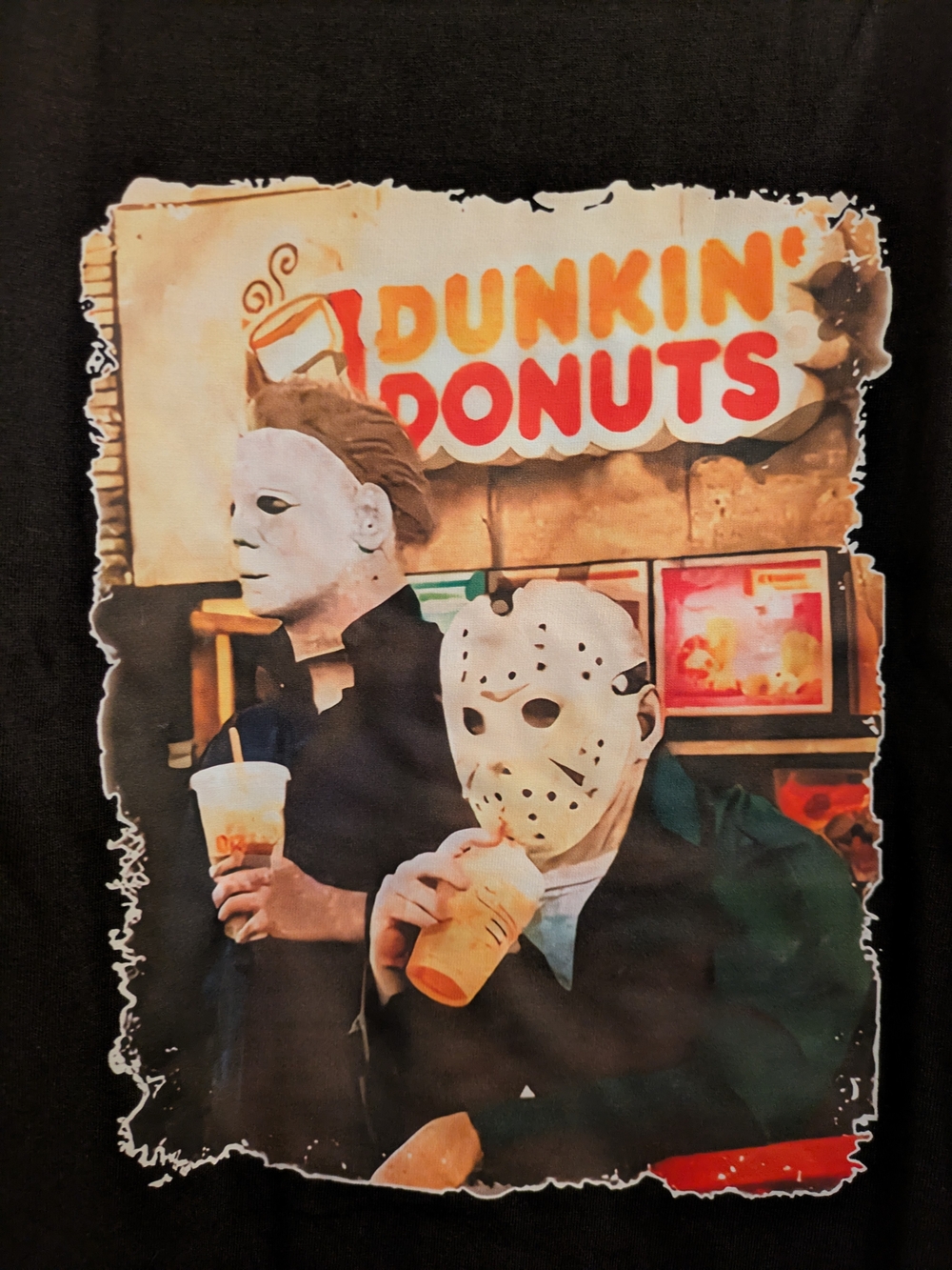 NWT Halloween & Friday The 13th Dunkin Donuts Mashup Tee